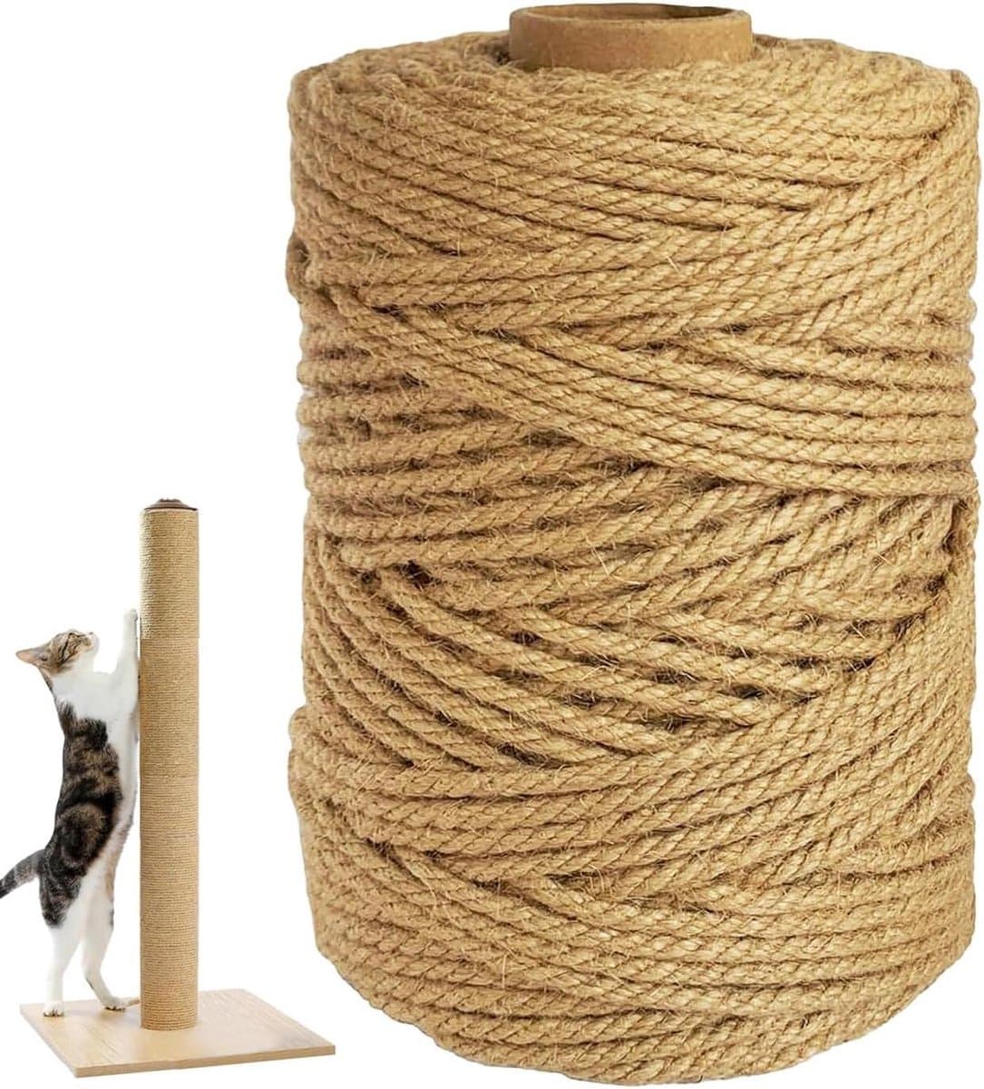 Sisal Touw Kat - Krabpaal Touw - Krabmeubel Reparatie - Natuurlijk Materiaal - 4mm x 50m - Natuurlijk