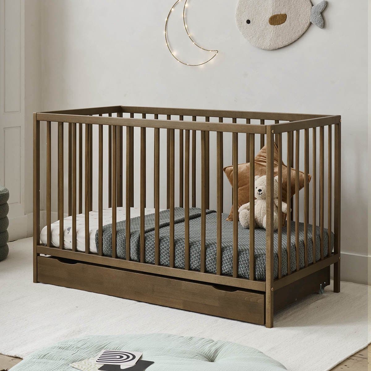Petite Amélie Ledikant Hetre - 60x120 cm- Premium Cocoa