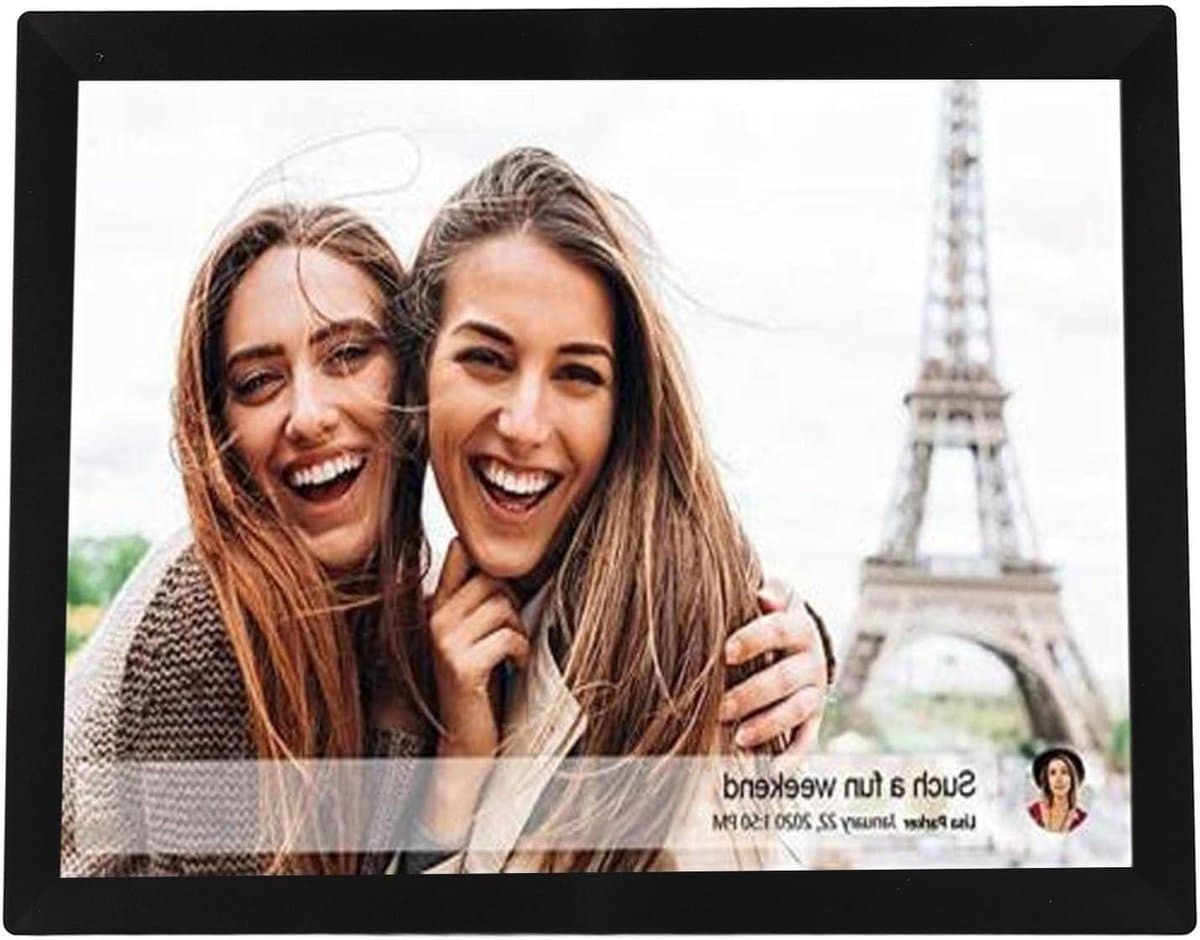 Digitale Fotolijst - WiFi Frame - Foto's Delen - HD Touchscreen - 15 Inch - Zwart