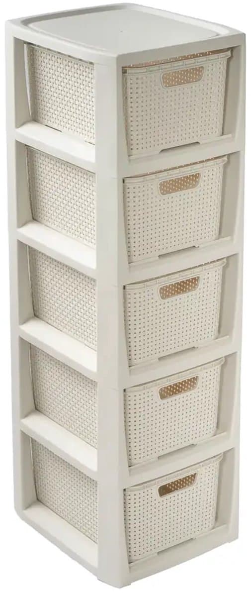 BranQ - Ladesysteem - Kast met 5 manden - antiek wit
