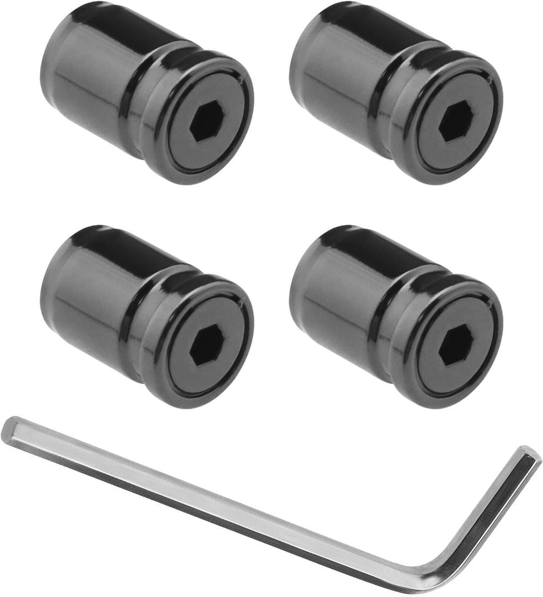 Store_8 - Auto Band Klep Cover - Anti-Diefstal Ventieldoppen - Zinklegering - Zwart - Bandaccessoires - Geschikt voor Voertuigen - 4 Stuks
