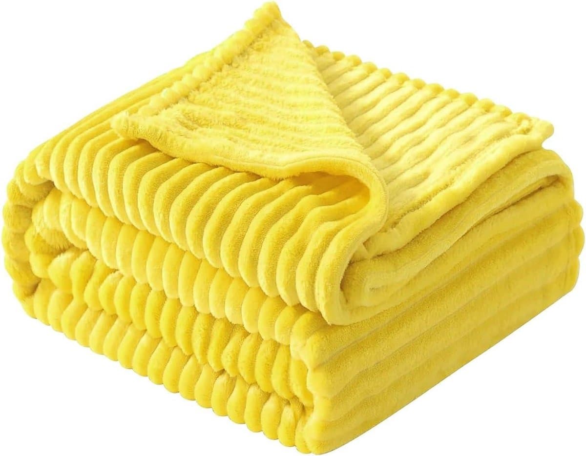 Huisdierdeken - Comfortabele deken - Bescherming meubels - Wasbaar en kleurvast - 70x100 cm - Geel