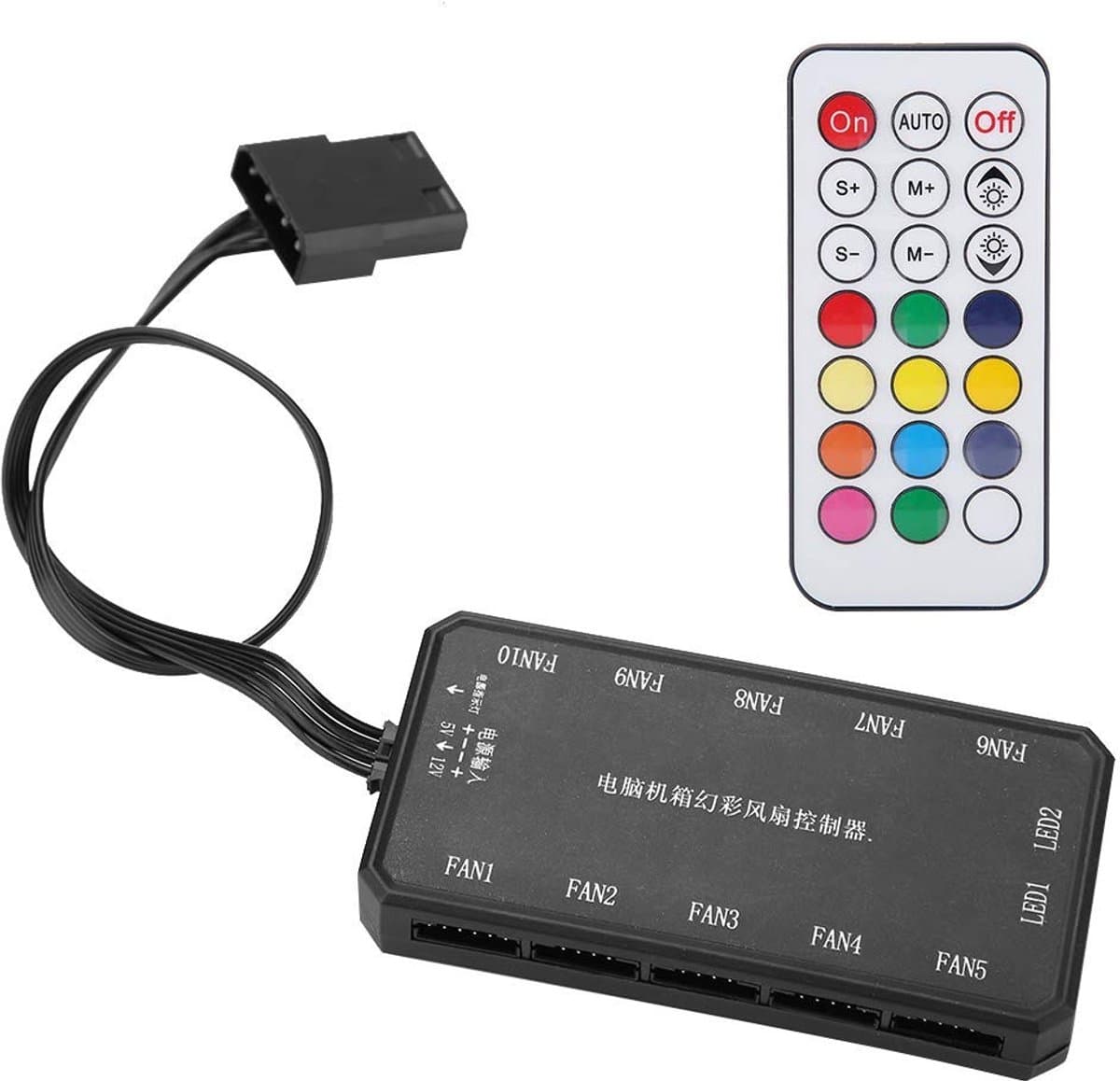 ONF3 - Computerventilatorcontroller - Draadloze Afstandsbediening - 15m Bereik - DC 12V - Koeling voor PC - Compact en Efficiënt