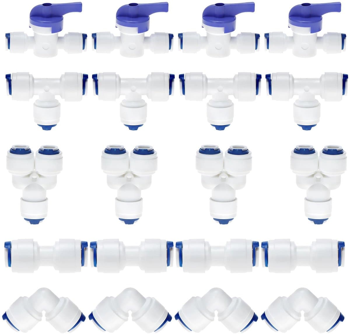 NTHProducts - Waterfilter Aansluitingen - 20 Stuks - Geschikt voor RO Systemen - 1/4 Inch - Kunststof - Levensduur - Voor Koelkasten en Koffiemachines