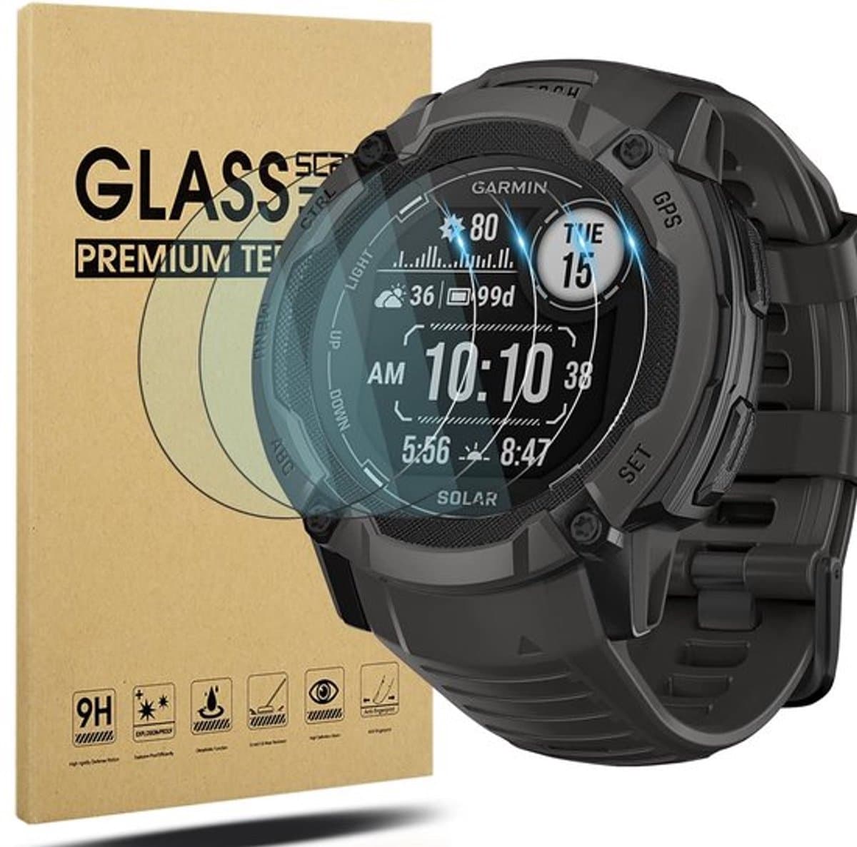 Dailygoody - Schermbeschermer - Garmin Instinct 2X Solar - Bubbelvrij