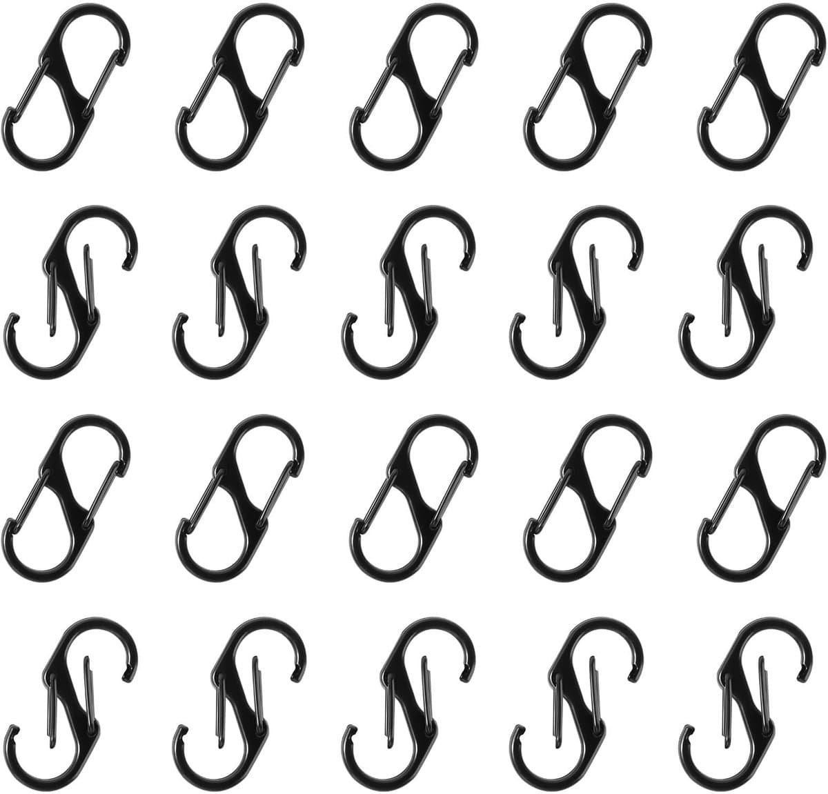 Dailygoods- Gesp Set van 20 - Extra Kleine Gesp - Antidiefstal Clip - Metalen Karabijnhaak - Mini-Legering - Dubbelkoppig Ontwerp