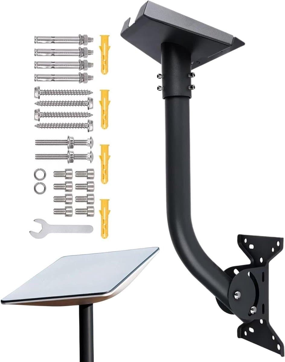 Antennehouder - Muurbeugel Satelliet - Signaal Verbeteren - Draaibare Montage - 53 cm Pakket - Zwart Bruin