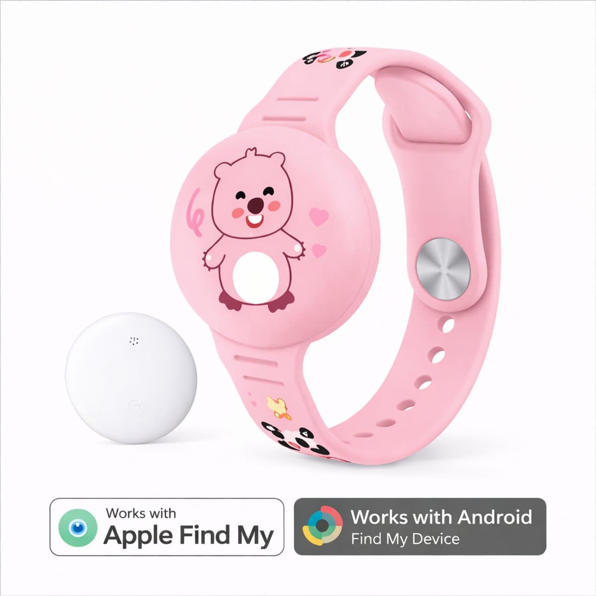 Kinder horloge - GPS armband – Werkt met Android Find My Hub – Waterdicht – Inclusief Tracker - Met Geluidssignaal