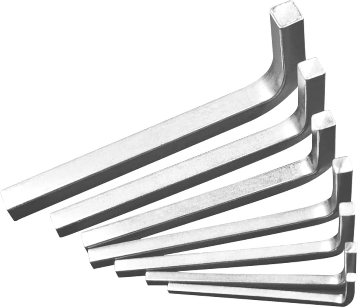 Vierkante Sleutelset - Sleutelset Vierkant - Meubelmontage - Ergonomisch Ontwerp - 7-delig - Zilverkleurig