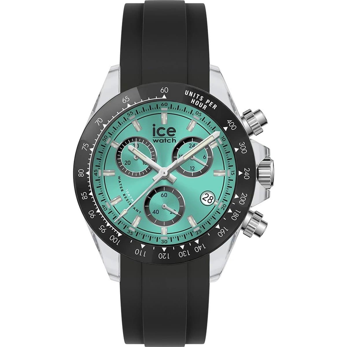 Ice Watch BEWATCH - Clear black turquoise 025633 Horloge - Siliconen - Zwart - Ø 41 mm