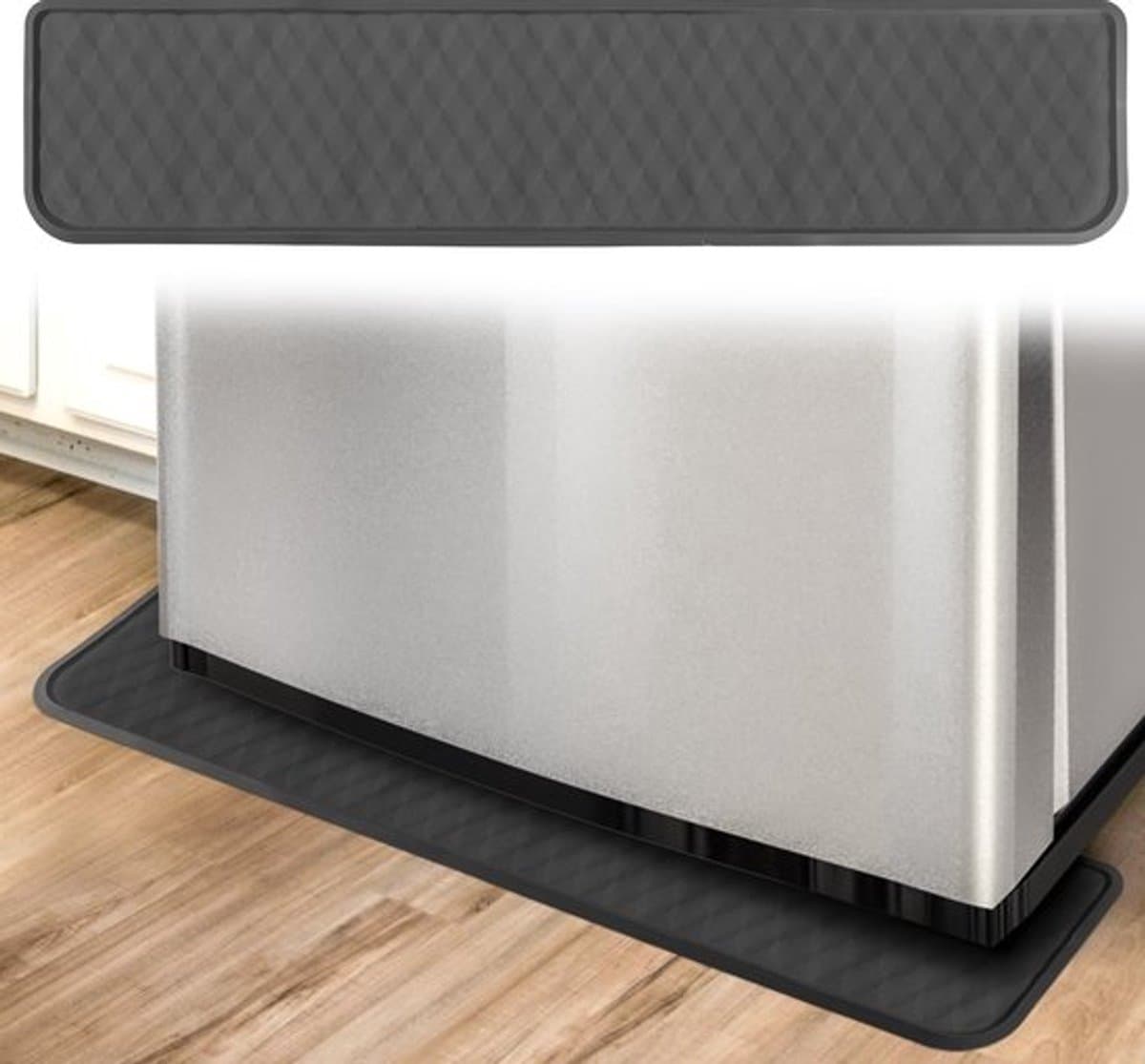 95x21.5cm Koelkast Vloermat, Siliconen Koelkast Vloerbeschermer Druppelbak Antislip Apparatuurmat Druppelvanger voor Mini Koelkast Wasmachine Wijnkast Droger (Grijs)