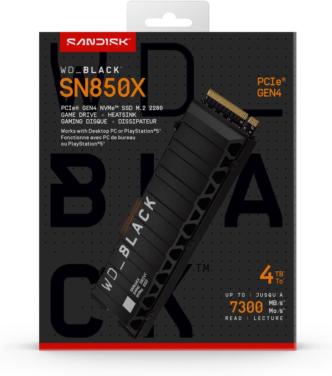 WD Black SN850X 4TB Heatsink NVMe SSD
