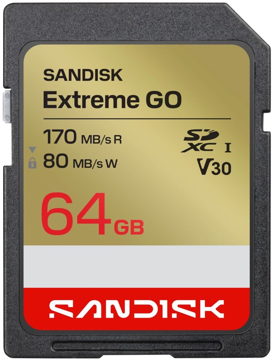 SanDisk SDXC Extreme GO 64GB (UHS-1, R 170MB/s / W80MB/s, 4K)