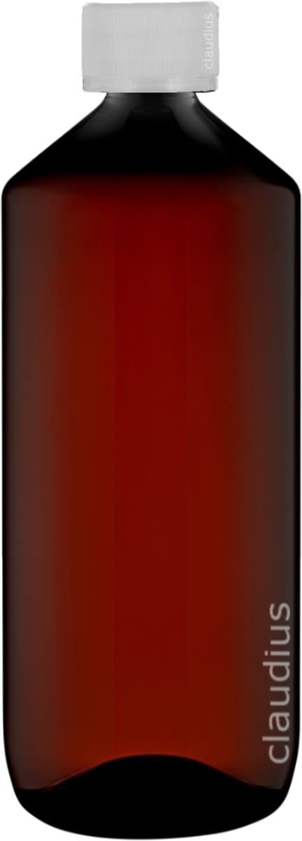 Lege Plastic Fles 500 ml amber met Transparante verzegeldop - set van 10 stuks