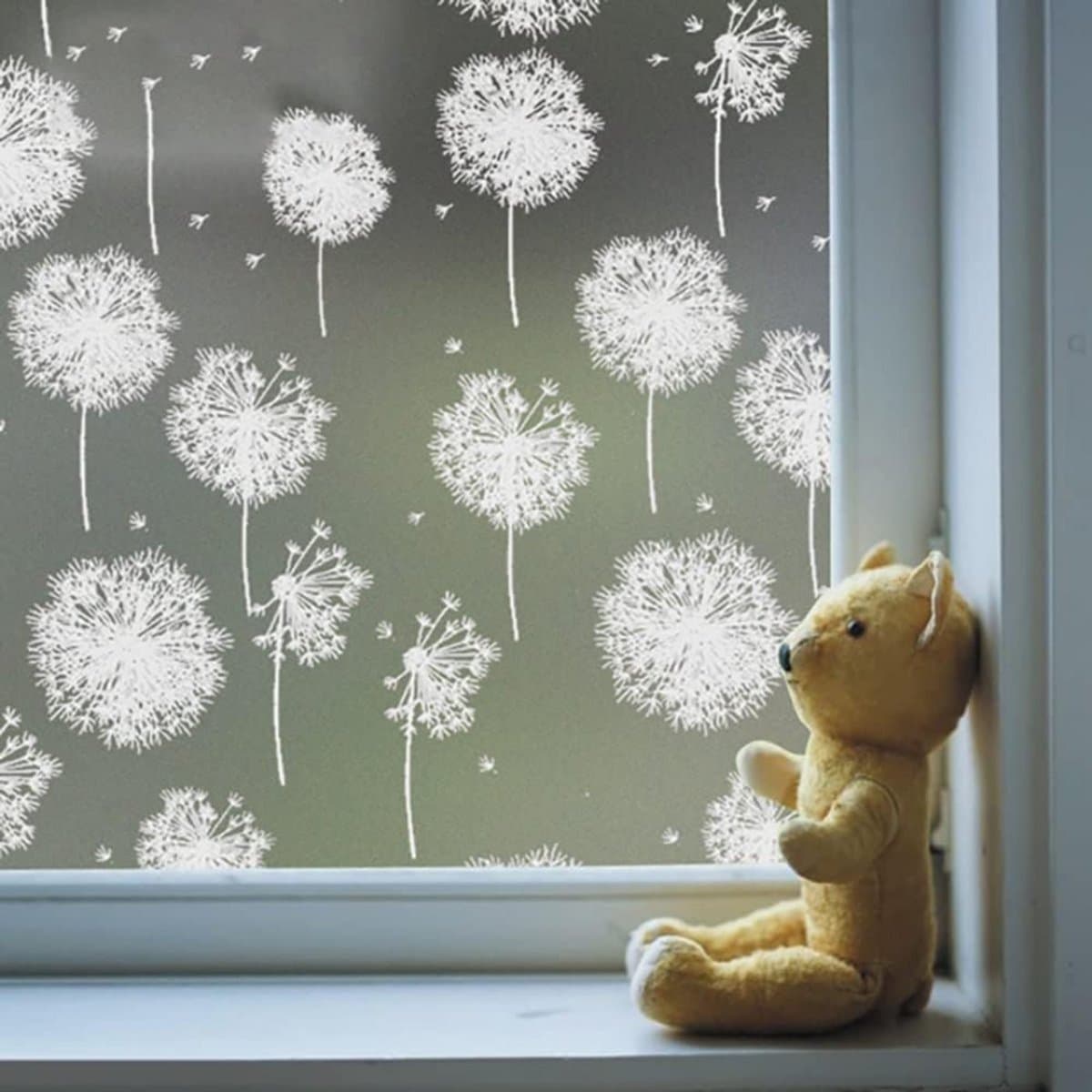GTB® Raamfolie Bloemen - Raamfolie Glas in Lood - Raamfolie Vlinders - Berijpt - ‎200cm x 45cm x 0.01cm