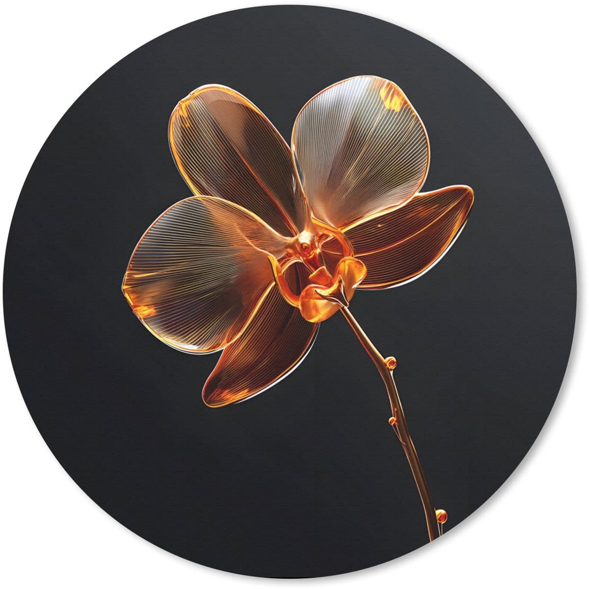 Muismat rond 50x50 cm - Mousepad Orchidee - Doorzichtig - Bloem - Ronde muismatten