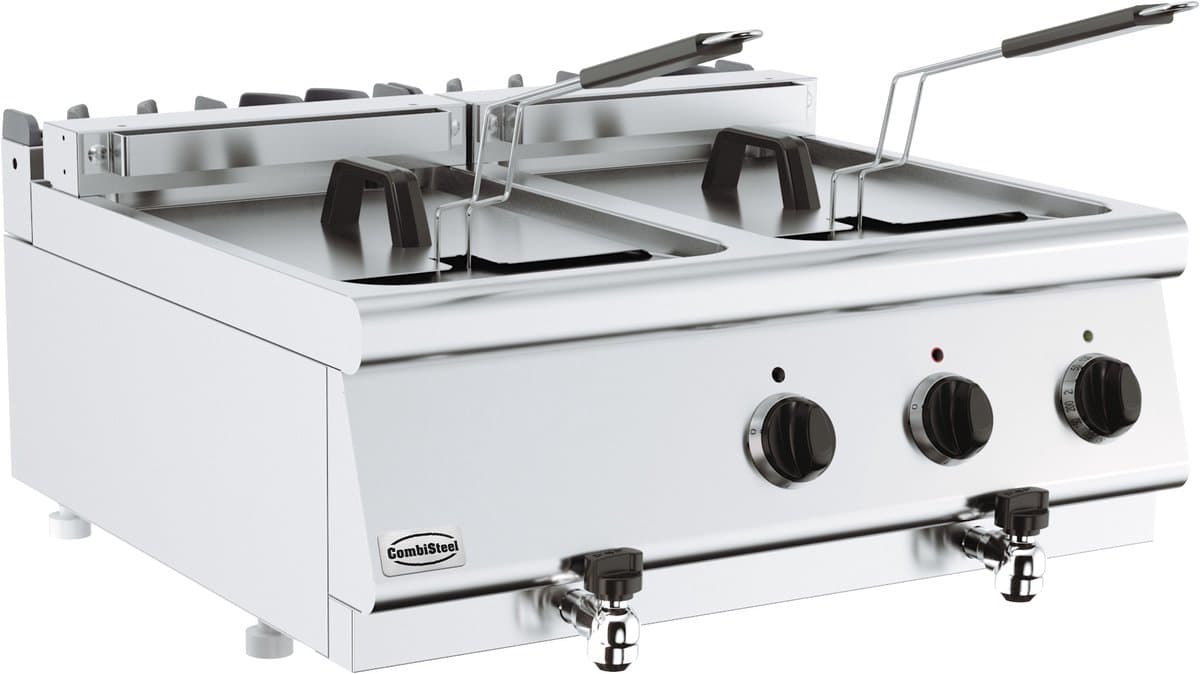 Combisteel Base 700 - Friteuse - Elektrisch - 10+10L - 400v - Aftapkranen - 800x700x300mm - Horeca friteuse
