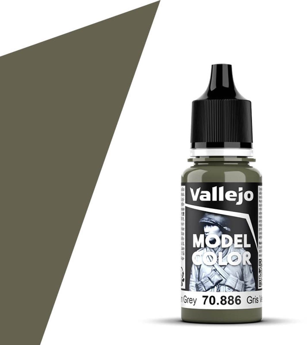 Vallejo Hobbyverf Acrylverf - 70886 Model Color Green Gray - Acryl Verf flesje - 17 ml