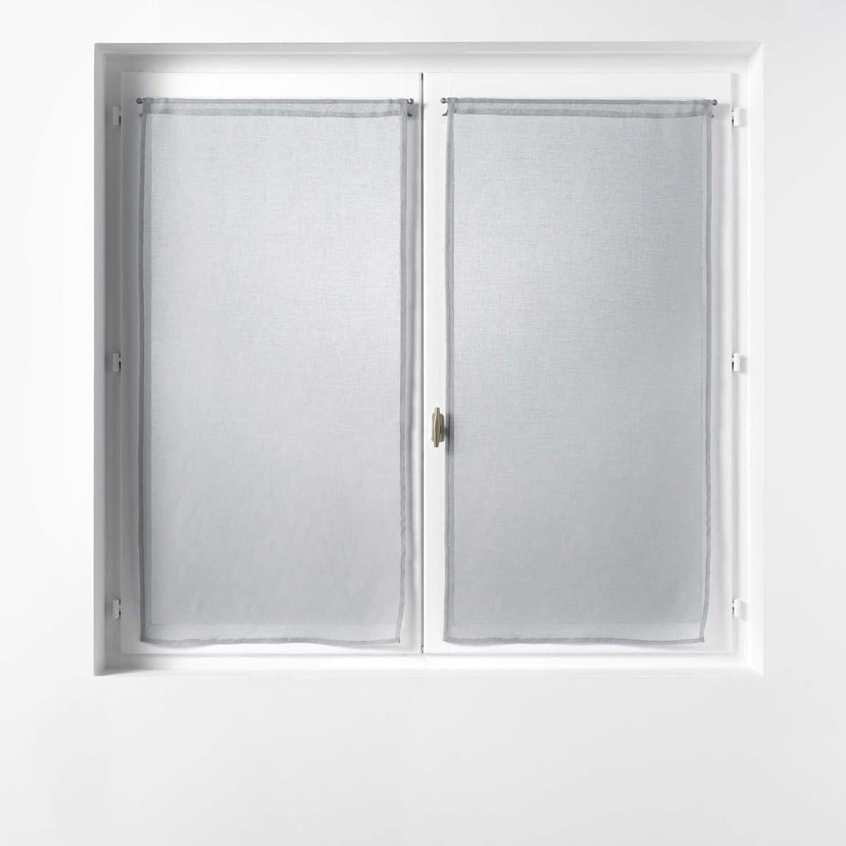 douceur d'intérieur, Gordijnen, recht, 2 x 60 x 160 cm, gezandstraald, zandra, grijs, 1 paar