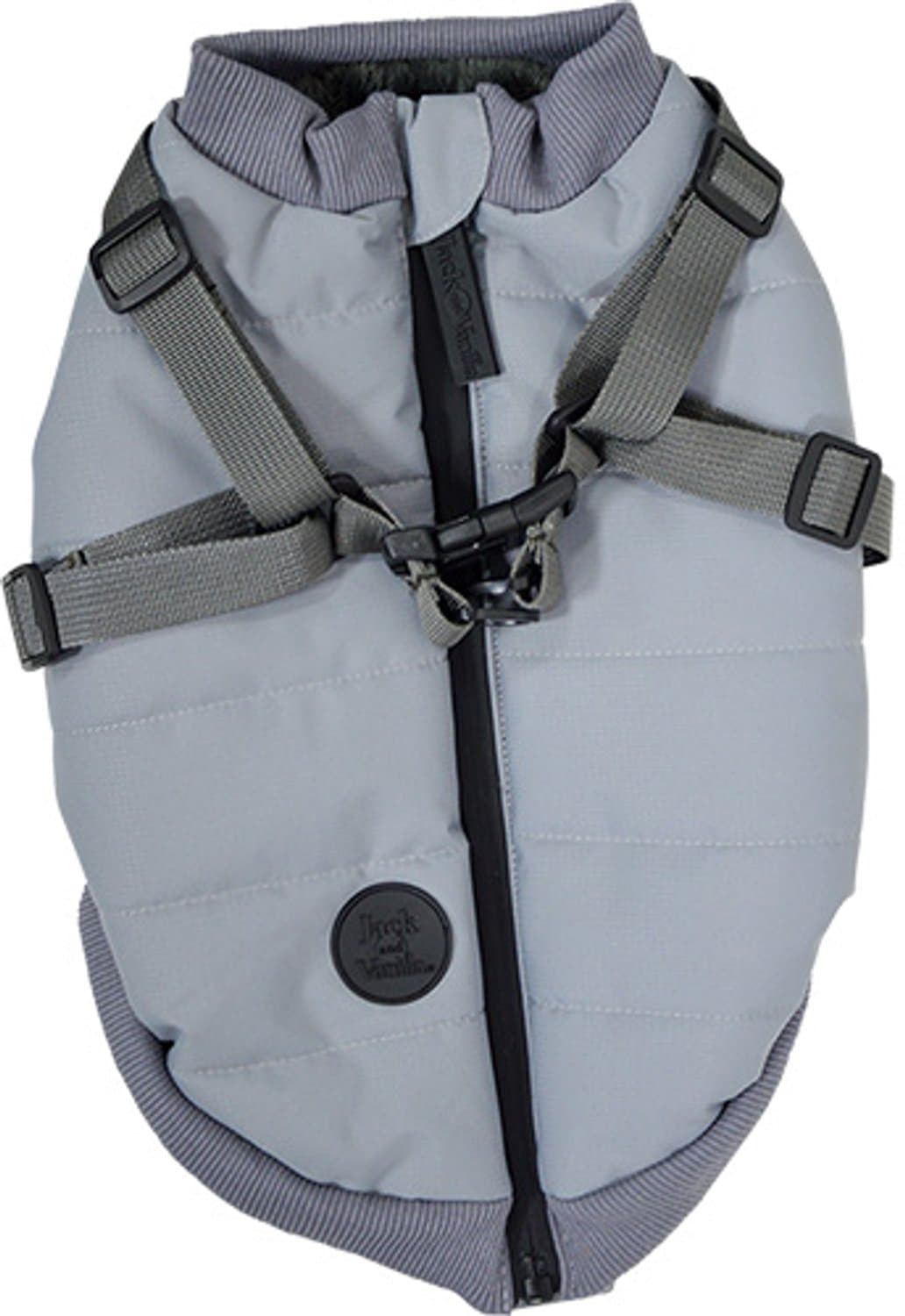 Jack and Vanilla Dogwalk - Jacket Harness London - Hondenjas met geïntegreerd harnas - Kleur: Grijs - Ruglengte: 30 cm