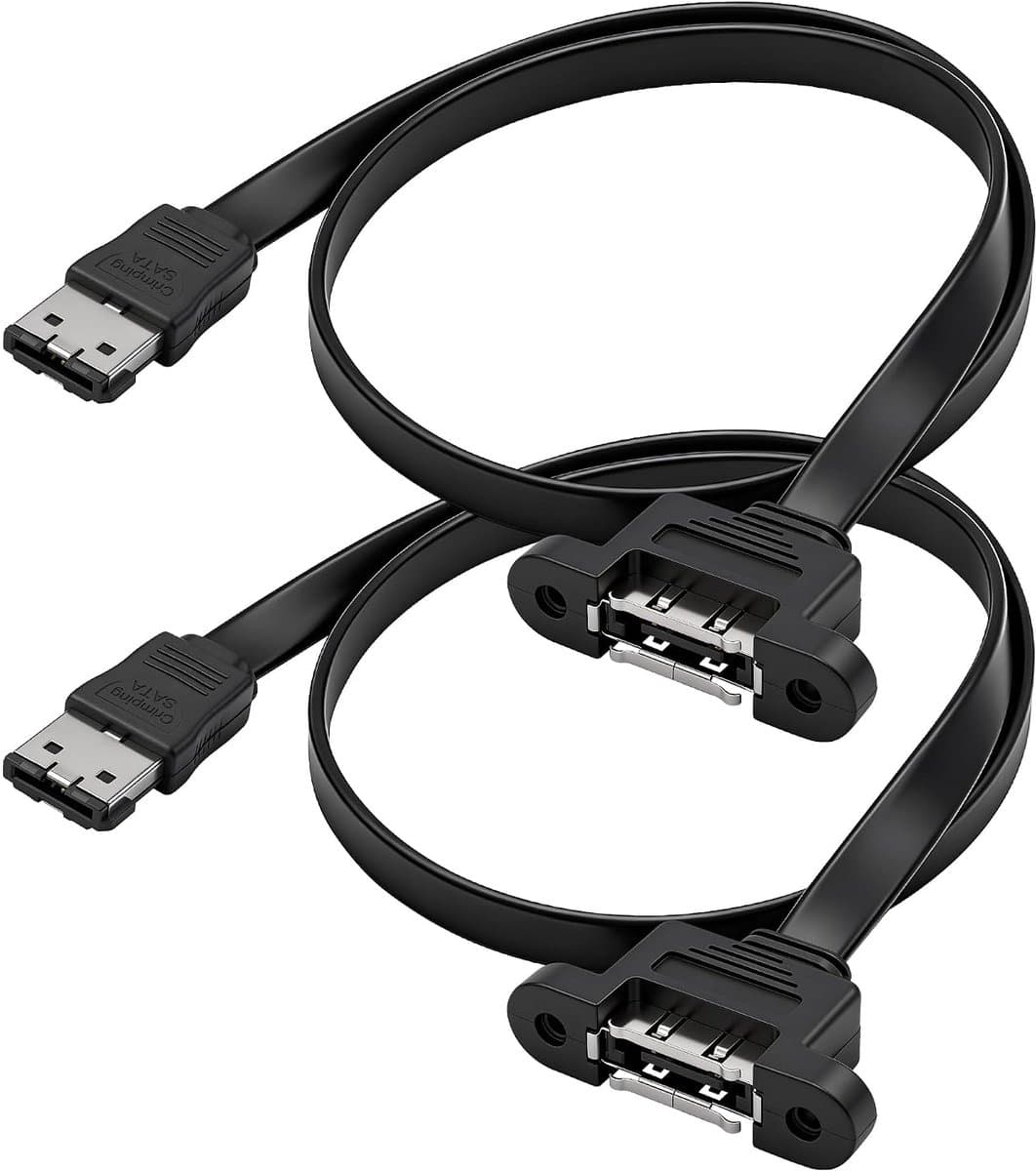 MEIRIYFA ESATA to ESATA Cable, eSATA Plug to Socket, M/F HDD Data Extension Cable, External Serial ATA Cable (2 Pack - ShopVlot