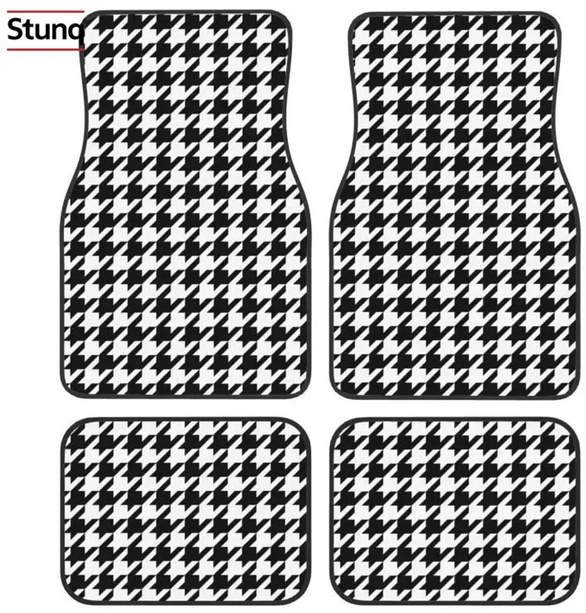 Stunq® Houndstooth autovloermatten set van 4 - Antislip voetmatten
