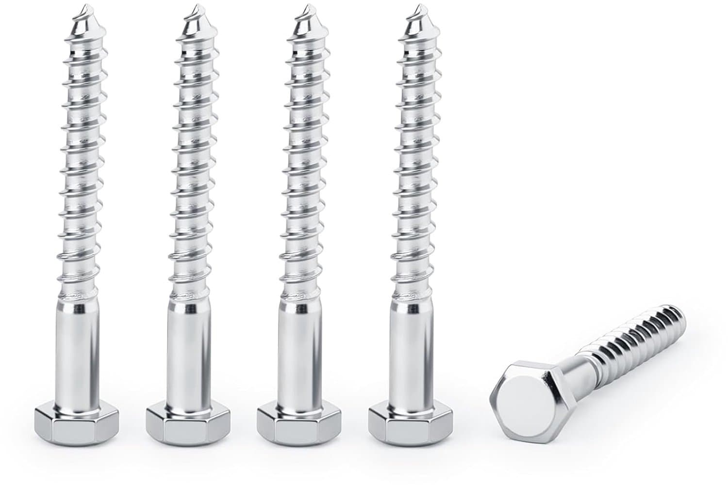 5PCS Zelfborende schroeven zes.kop M10x160mm Zilver