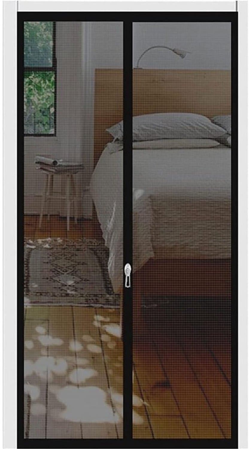 Hordeur Met Ritssluiting - Gaasdeur Voor Keuken - Houdt Huisdieren Buiten - Versterkt Gaas - 90x205cm - Zwart