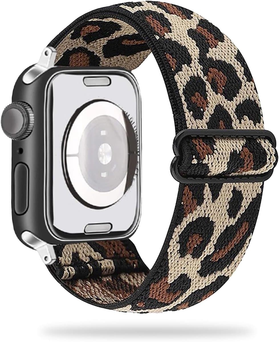 Leopardsprint Nylon Vervangband voor Smartwatch 38 mm 40 mm 41 mm - Dames Armband, Duurzaam en Comfortabel, Perfect voor Stijlvolle Uiterlijk