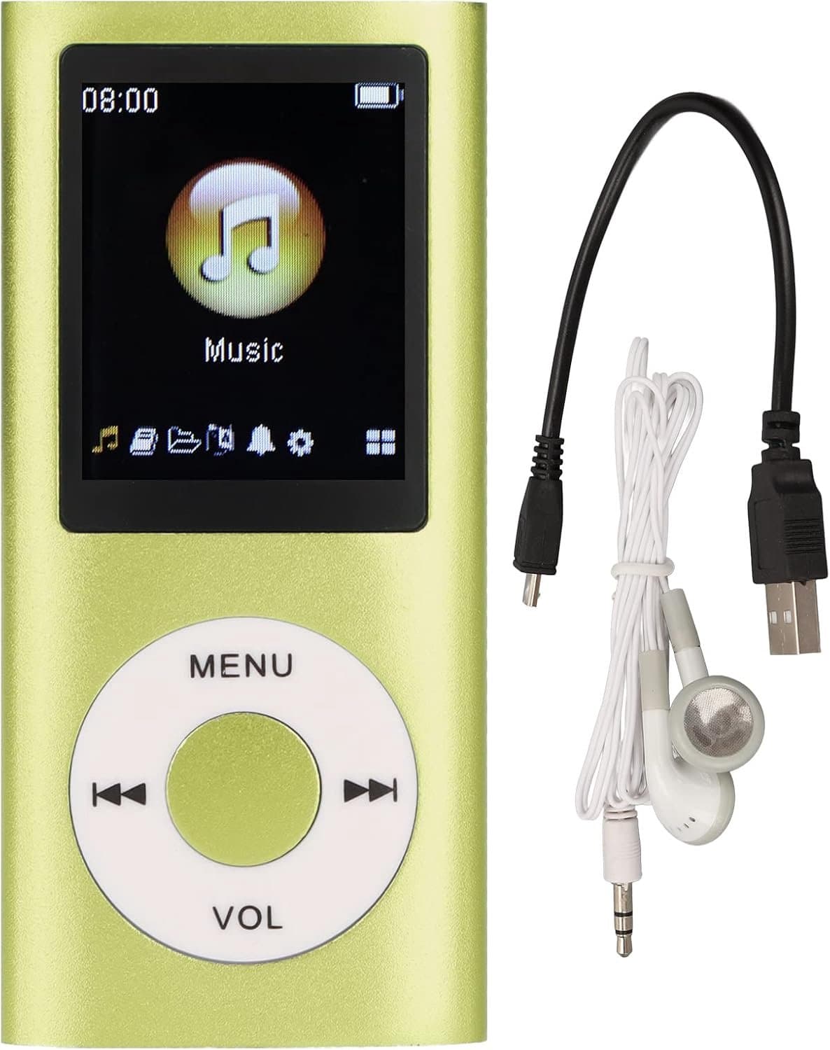 MP3 Speler - MP4-speler - Bluetooth - Incl. 32GB SD Kaart - USB - Shuffle - Incl. Oordopjes - Voice recorder - Dictafoon - Draagbaar - Luidsprekers met verliesvrije geluidskwaliteit - Ideaal voor Sport, Kinderen en Volwassenen - Groente
