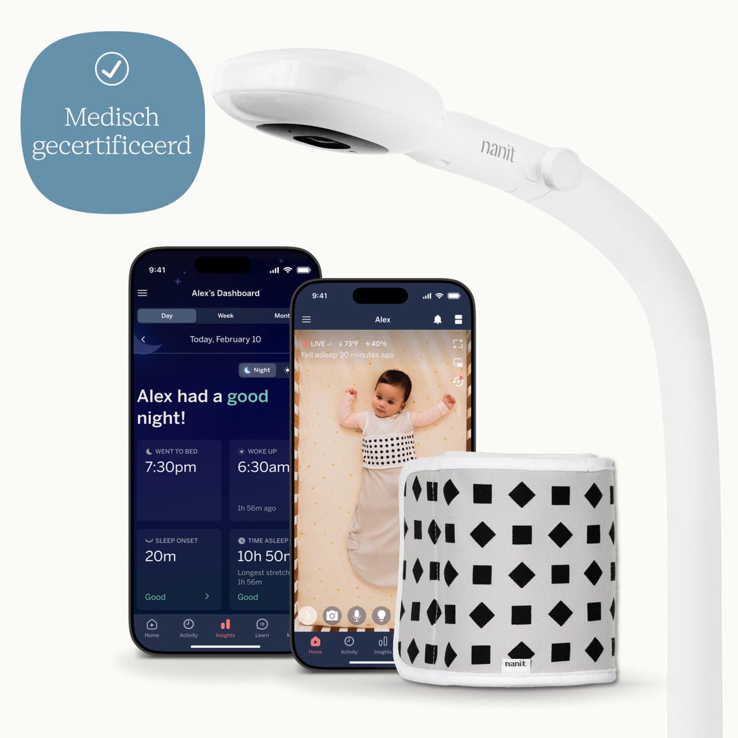 Nanit Pro camera babyfoon met app + Floor Stand