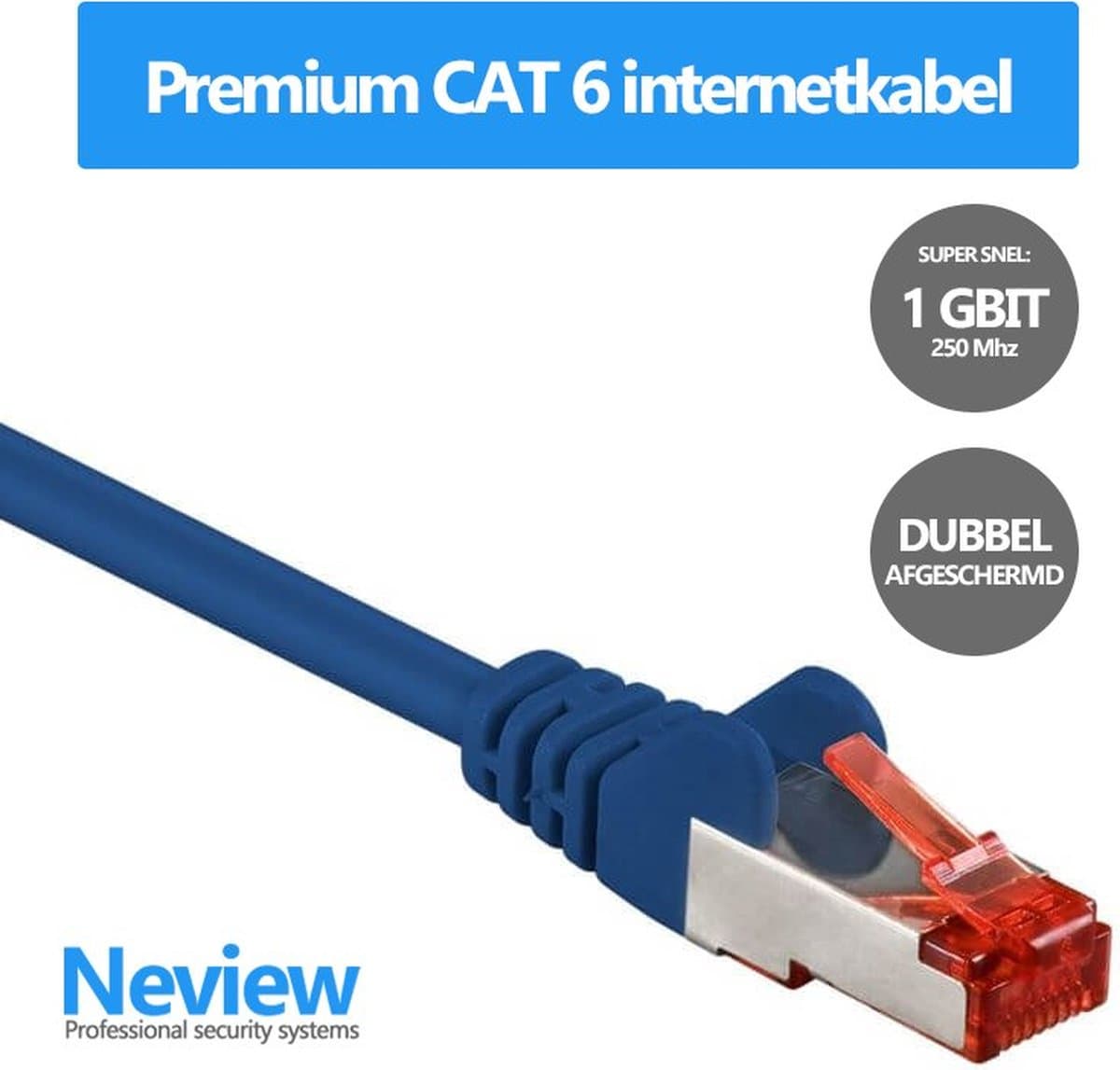 Neview - 1.5 meter premium S/FTP patchkabel - CAT 6 - Blauw - Dubbele afscherming - (netwerkkabel/internetkabel)