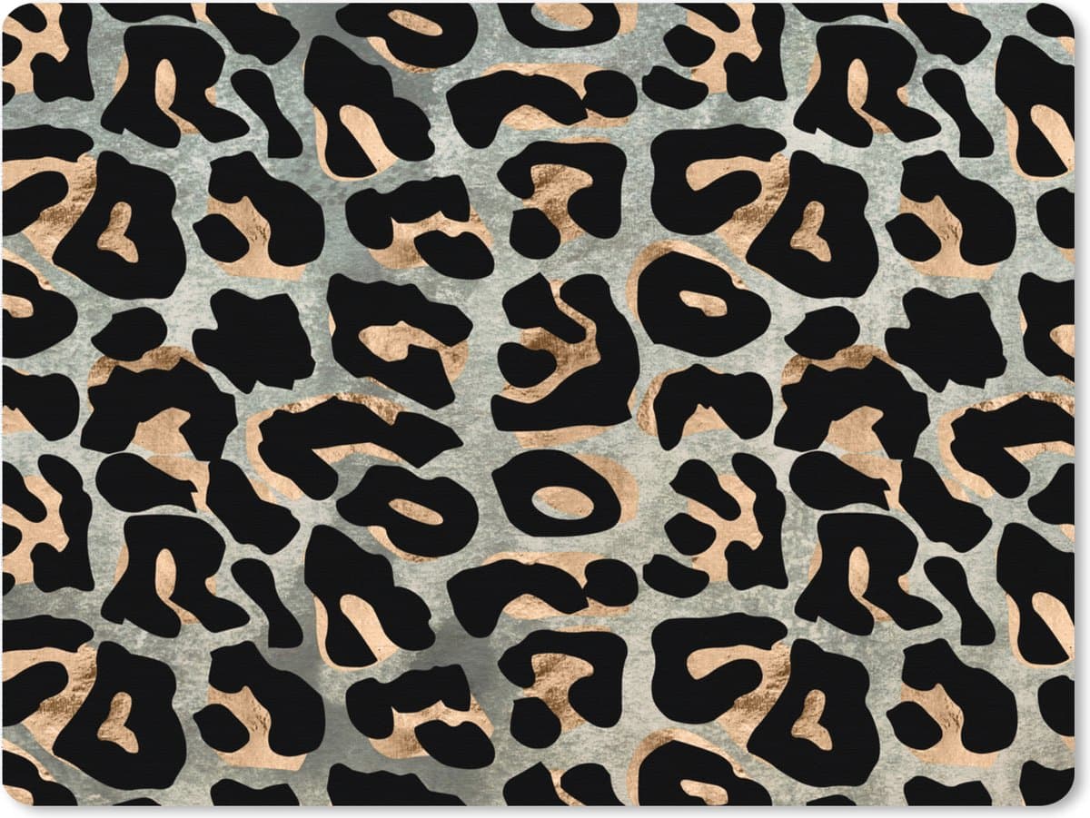Muismat XXL 80x60 cm - Bureau onderlegger - Bureau mat Dierenprint - Panter - Luxe - Bureaumat - Gaming mousepad xl - Bureaulegger groot - Computer deskmat
