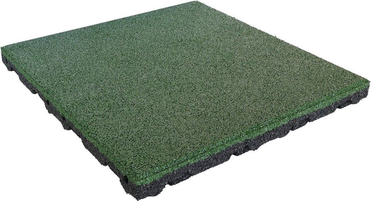 IVOL Rubber tegels 55 mm - 0.5 m² (2 tegels van 50 x 50 cm) - Groen