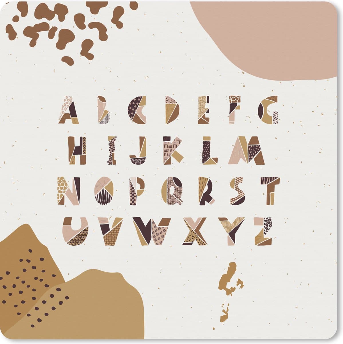 Muismat XXL 50x50 cm - Bureau onderlegger - Bureau mat Spreuken - Quotes - Alfabet - Kinderen - Kids - Baby - Jongens - Meiden - Bureaumat - Gaming mousepad xl - Bureaulegger groot - Computer deskmat