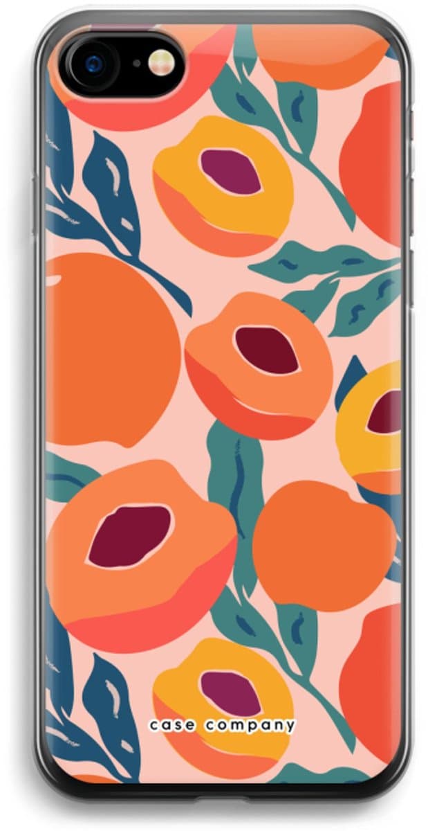 Case Company® - Hoesje geschikt voor iPhone 7 hoesje - Perzik - Soft Cover Telefoonhoesje - Bescherming aan alle Kanten en Schermrand
