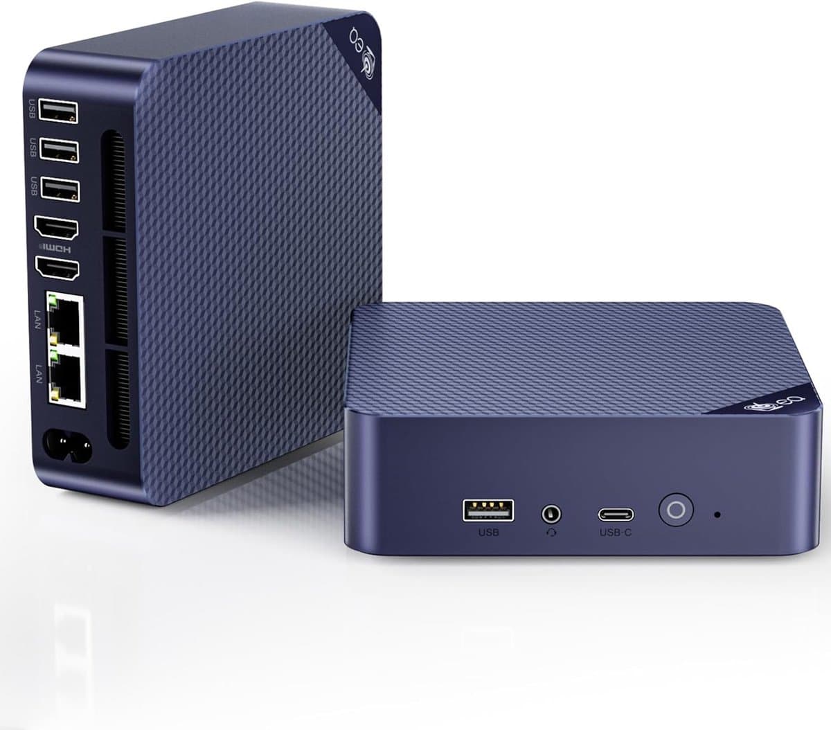 Beelink EQ14 Mini-PC,Intel 13e generatie Twin Lake-N150,16GB DDR4 RAM 500GB M.2 SSD,Mini-desktopcomputer met dubbele LAN, compatibel met 4K@60Hz dubbele weergave/WiFi 6/BT 5.2 voor thuis/kantoor - Blauw