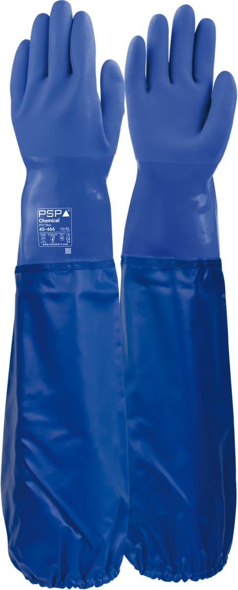 1 paar - Chemisch bestendige werkhandschoenen PSP 40-466 Chemical PVC Blue 66 cm, maat 11 / XXL