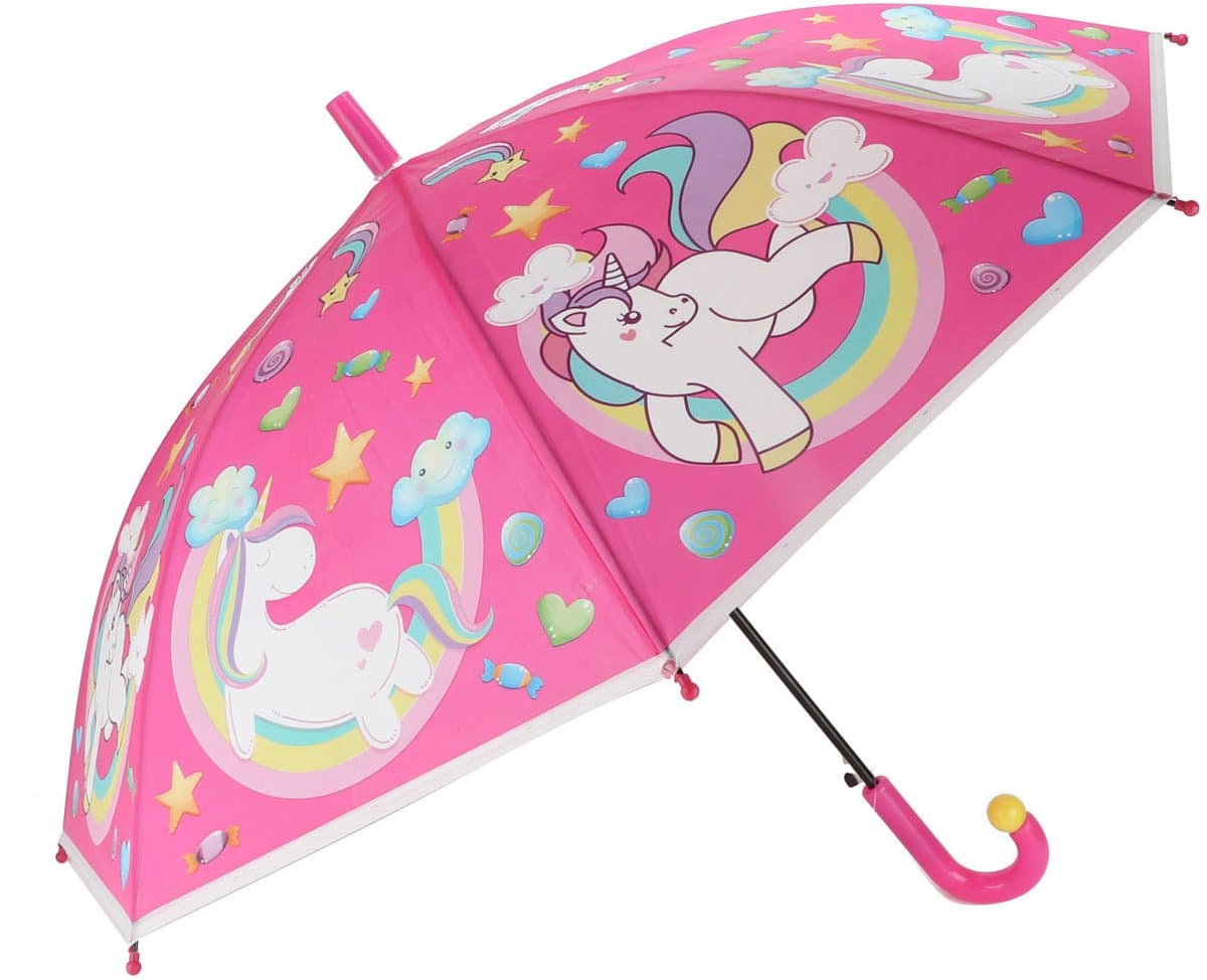 Toi-toys kinderparaplu eenhoorn - Paraplu - Roze - 66 Cm