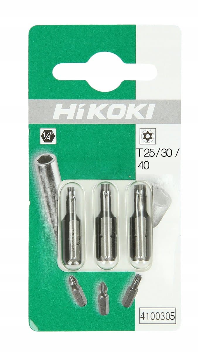 Hikoki Torx Bit Set met Gat 1/4" T25/T30/T40 - 25mm - 3 Stuks