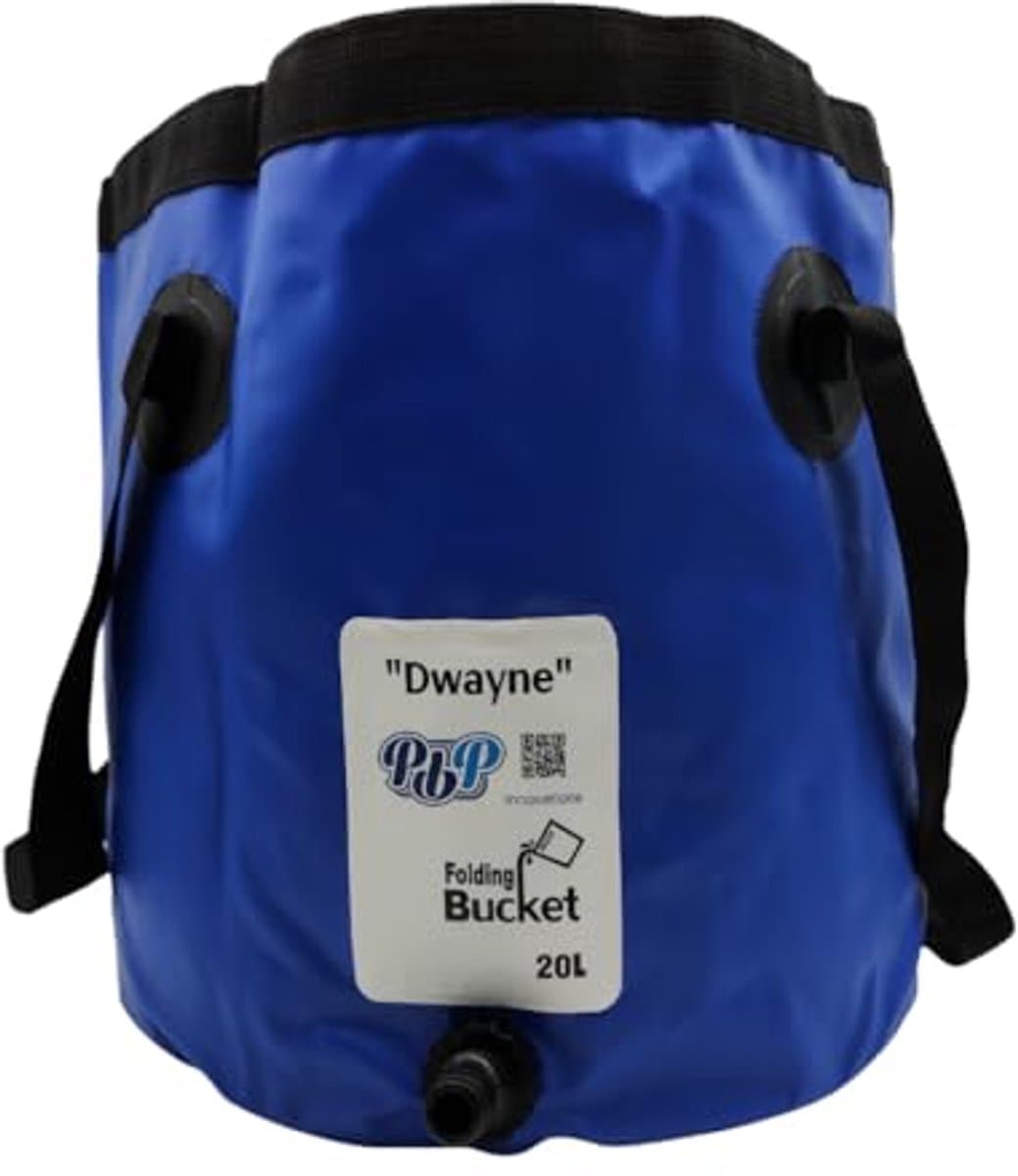 PBP Handige opvouwbare emmer 20L - "DWAYNE" met snelslangaansluiting (donkerblauw)