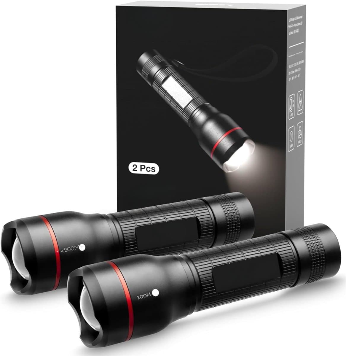 MMP® Zaklamp - Zaklamp - Zaklampen - Zwart - ‎10cm x 4cm x 14cm