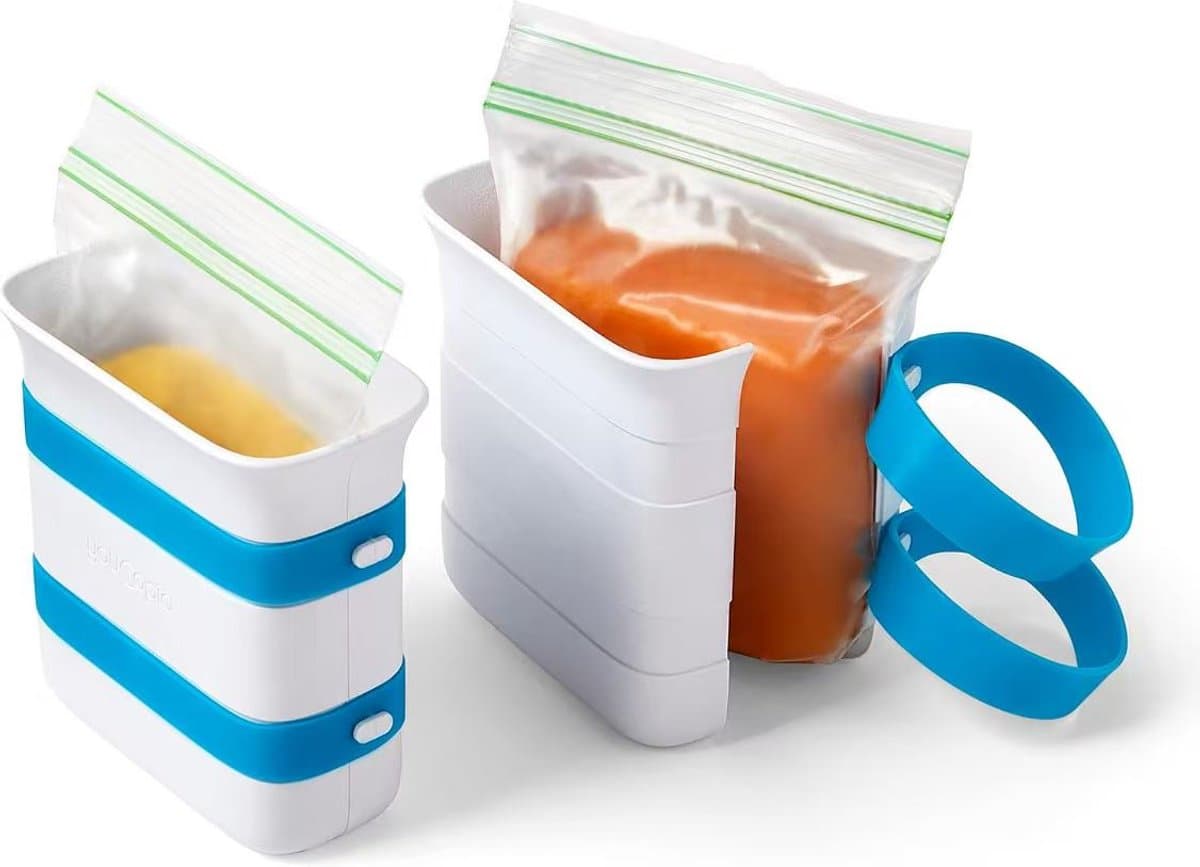 Daity Diepvriesvoedselblokkers (2-pack), maaltijdvoorbereidingszakken voor het invriezen van restjes en soepen