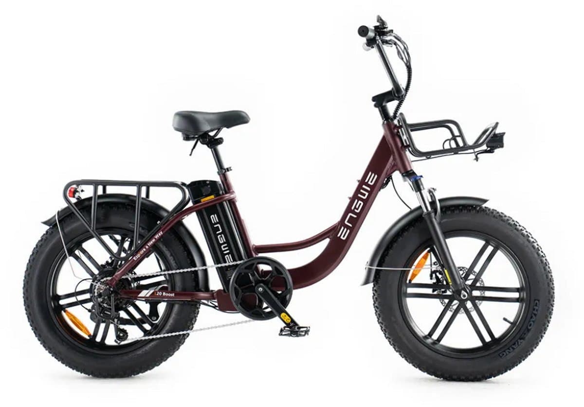 ENGWE L20 Boost Elektrische Fatbike - E-bike - 20 Inch - 250W Motor - 7 Versnellingen - 126 km Actieradius - Mechanische Schijfremmen - Rood