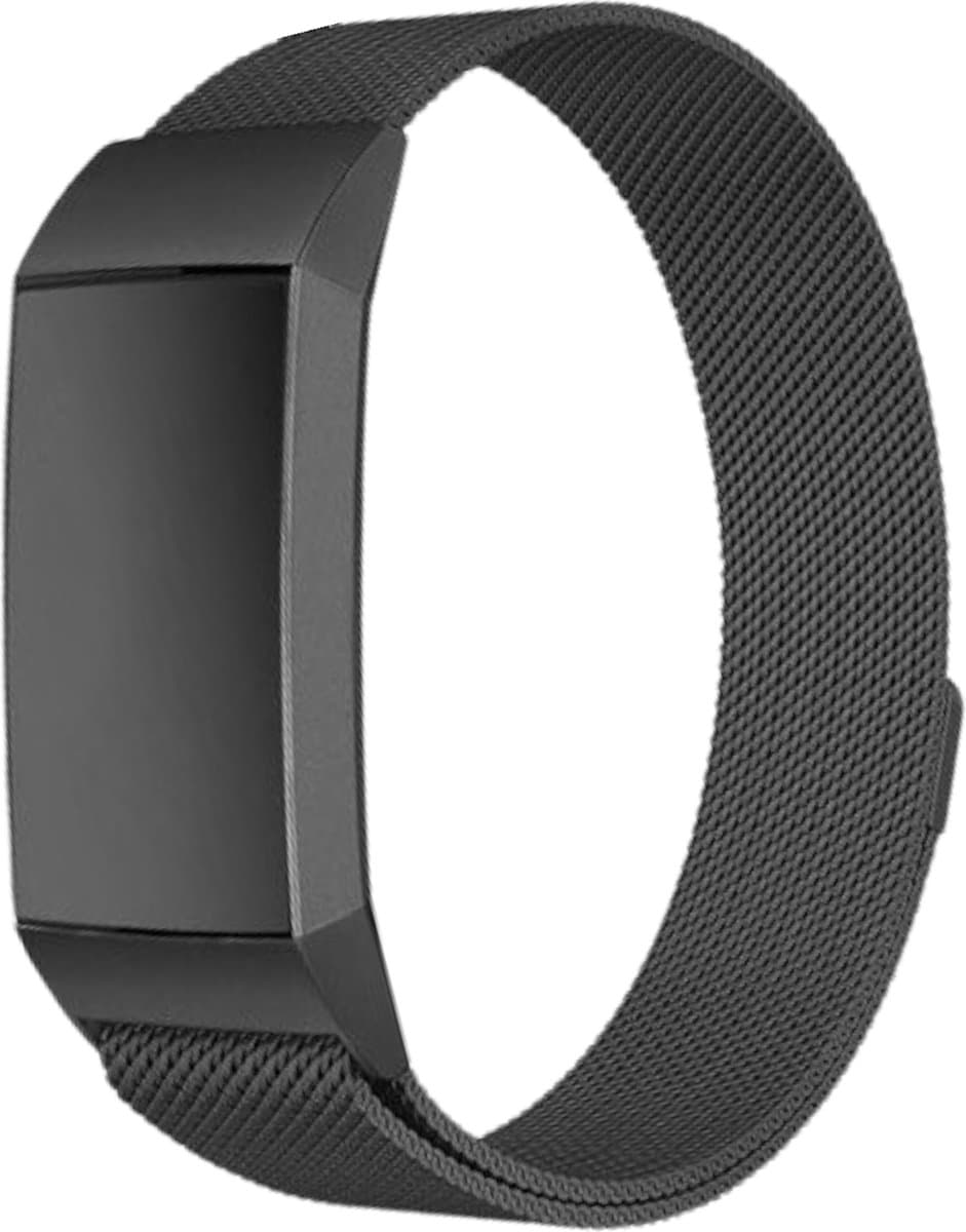 Fitbit charge 3 & 4 milanese band - zwart - SM - Horlogeband Armband Polsband