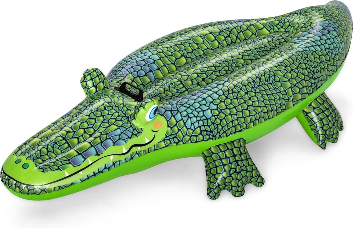 Bestway Opblaas Krokodil - 148 X 6,7 X 2,9 CM - Stevig PVC - Kinderen vanaf 3 Jaar - Groen