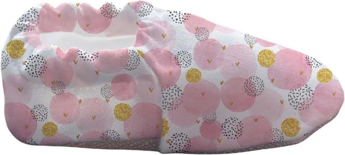ZOMER Baby Slofjes, Pantoffels, Sloffen, Zacht Katoenen - Roze Ballen EU 23