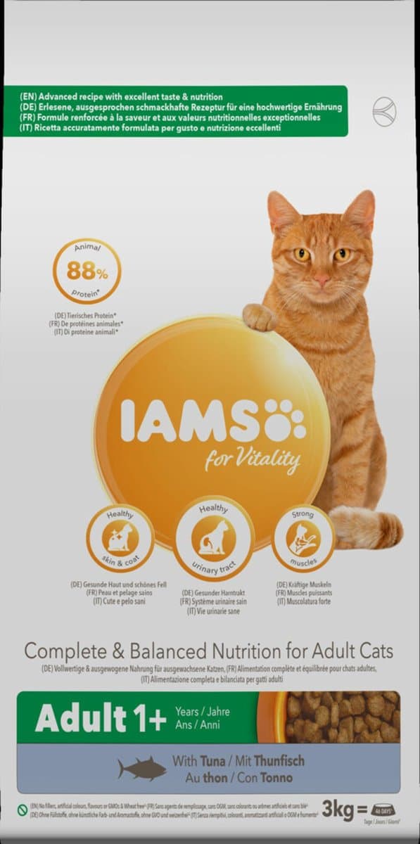 IAMS kattenvoer voor volwassen katten met tonijn 3 kg