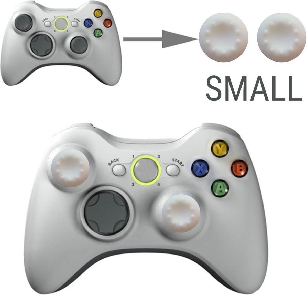 Thumb grips - Controller Thumbgrips - Joystick Cap - Thumbsticks - Thumb Grip Cap geschikt voor Switch, Switch Pro, PS4 en Xbox - 2 stuks Klein 10 dots extra grip Wit