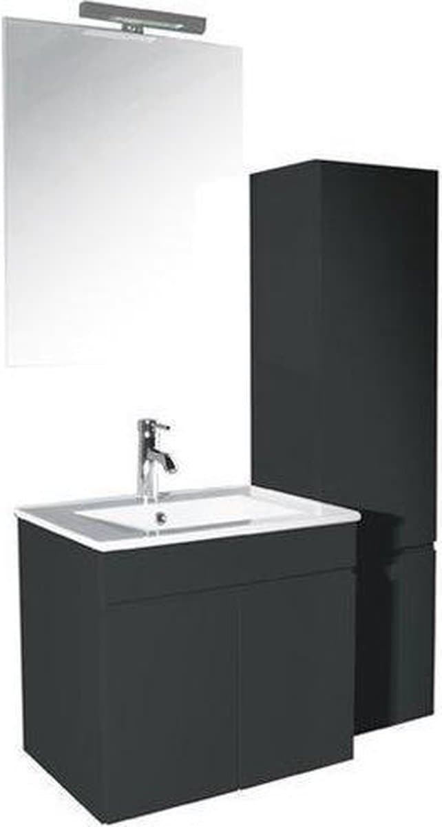 L’Aqua Slimline Antraciet Badkamermeubel - Complete set - 60 cm